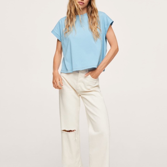 MANGO BUNDLE - Cropped cotton & Essential cotton-blend T-shirts - NWT (XL) - Picture 16 of 16